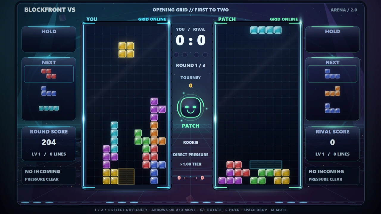 BLOCKFRONT VS alternate action gameplay view